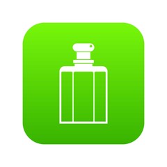 Bottle of female perfume icon digital green for any design isolated on white vector illustration