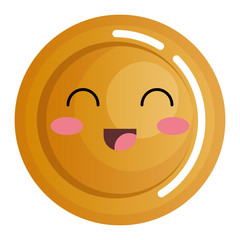 coin money kawaii character vector illustration design