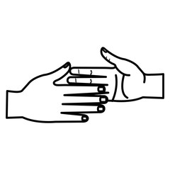 hands human touching icon vector illustration design