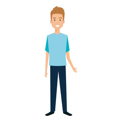 young man avatar character vector illustration design