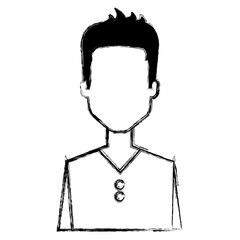 young man avatar character vector illustration design