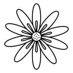 beautiful flower decorative icon vector illustration design