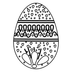 egg paint monochrome easter decoration vector illustration design