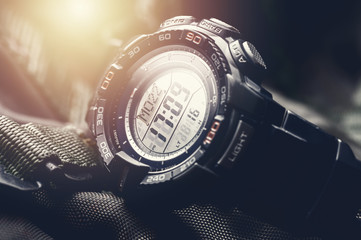 black digital watch
