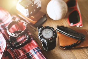 black digital watch