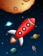 Fotobehang Rocket flying in the space © dreamblack46