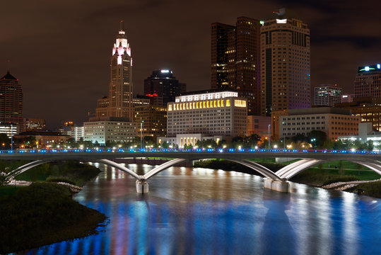 Columbus Skyline At Night