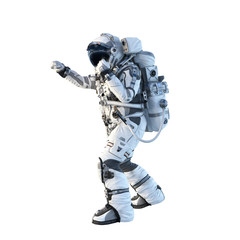 Astronaut on white. Mixed media