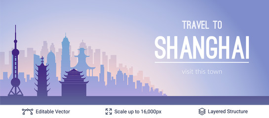 Fototapeta premium Shanghai famous city scape.