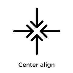 Center align icon isolated on white background