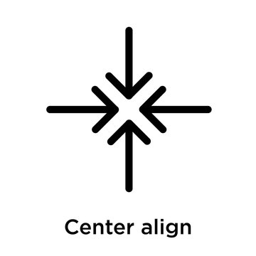 Center align icon isolated on white background