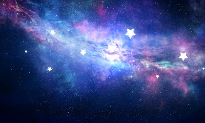 Fototapeta na wymiar Starry sky in open space