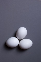 Three chicken eggs