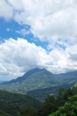 Tropical mountain and hills with beautiful clouds