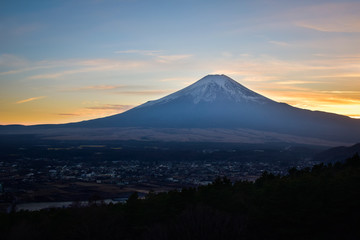 Fototapeta na wymiar Mt. Fuji Captured from a Hill at Sunset