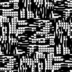 Black and White Seamless Ethnic Pattern. Tribal