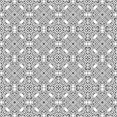 Black and White Seamless Ethnic Pattern. Tribal