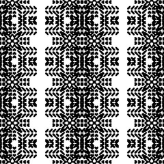 Black and White Seamless Ethnic Pattern. Tribal