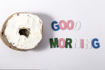 Good morning :Words on blurred background.