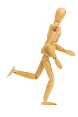 action of wooden figure running