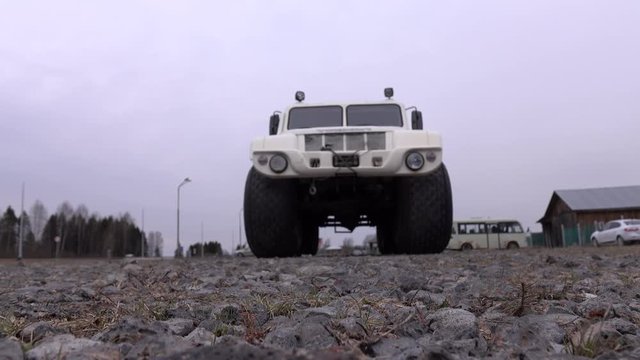 white all-terrain vehicle.