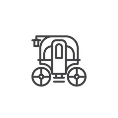 Carriage outline icon. linear style sign for mobile concept and web design. Ancient cart simple line vector icon. Symbol, logo illustration. Pixel perfect vector graphics