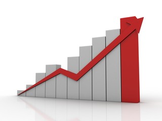 3d rendering Stock market online business concept. business Graph 