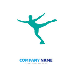 Fototapeta na wymiar figure skater company logo design