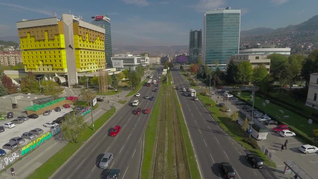 Aerial view of Zmaja od Bosne street