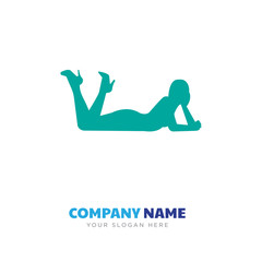 black woman lying down company logo design