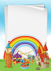 Beautiful Castle with Rainbow Template