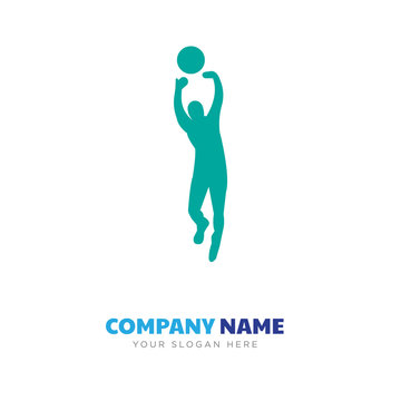 black volleyball company logo design