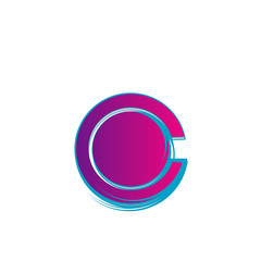 abstract circle symbol illustration icon logo with pink gradient color isolated background