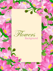 Flower arrangement for invitation card or greeting background template