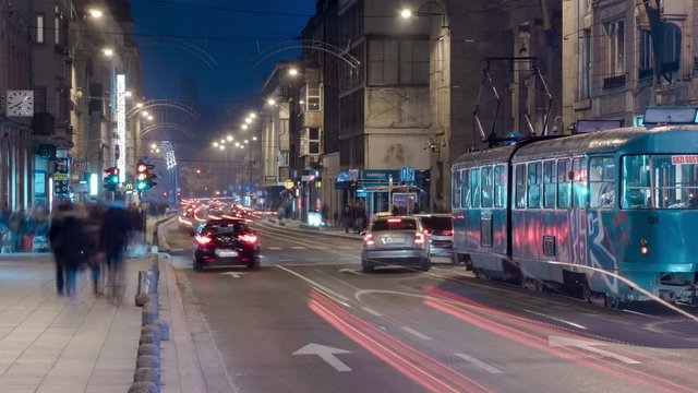 Night timelapse of Sarajevo's traffic