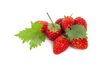 group of stawberries isolated on a white
