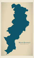 Modern City Map - Manchester city of England UK