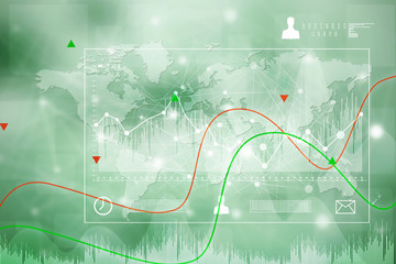 2d rendering Stock market online business concept. business Graph 