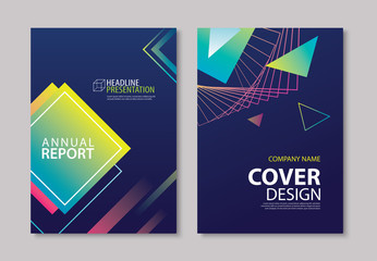 Abstract gradient modern geometric flyer and poster design template background. Use for brochuer, book cover, report, corporate, annual, business, magazine, banner.