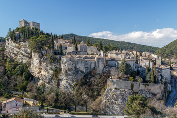 Fototapeta na wymiar View to old historic part of Vaison-la-Romaine village, Provence, France