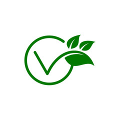 Letter V Green Leaf Logo Design