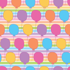 Rainbow colorful balloon. A playful, modern, and flexible pattern for brand who has cute and fun style. Repeated pattern. Happy, bright, and magical mood.