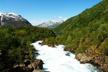 A powerful river was formed as a result of global warming and melting of the glacier