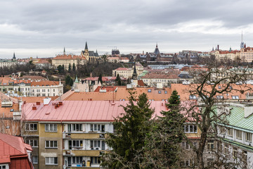Obraz premium Prague blocks on the background of St. Vitus Cathedral