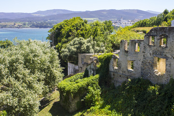 Ruins in the Port of Ribadeo in the Eo estuary, in the boundary between the regions of Galicia and Asturias, Northern Spain