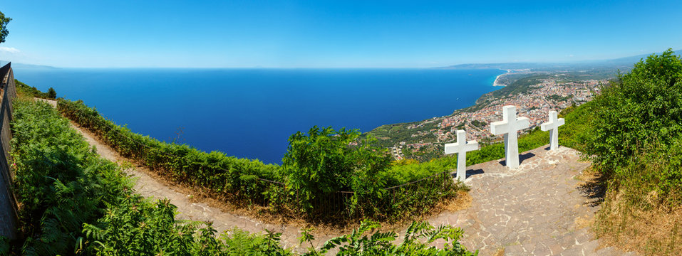 Three crosses on Saint Elia mount top.