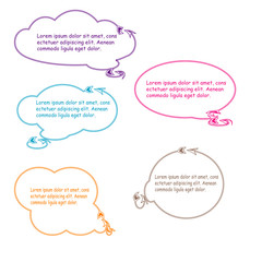 set of bubble speech quote box frame talk illustration frame vector