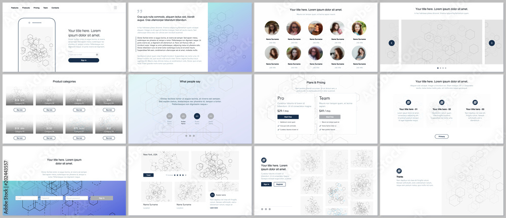 Canvas Prints vector templates for website design, minimal presentations, portfolio. ui, ux, gui. design of header