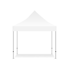 Blank outdoor tent mock up isolated on white background. Vector illustration © Evgeniy Zimin