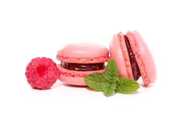 macaroon and raspberry